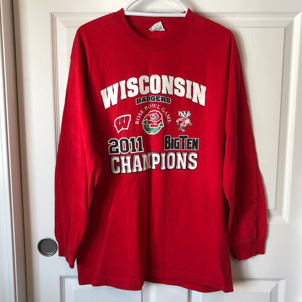 Wisconsin Badgers 2011 Rose Bowl Champions Long Sleeve Shirt Size L